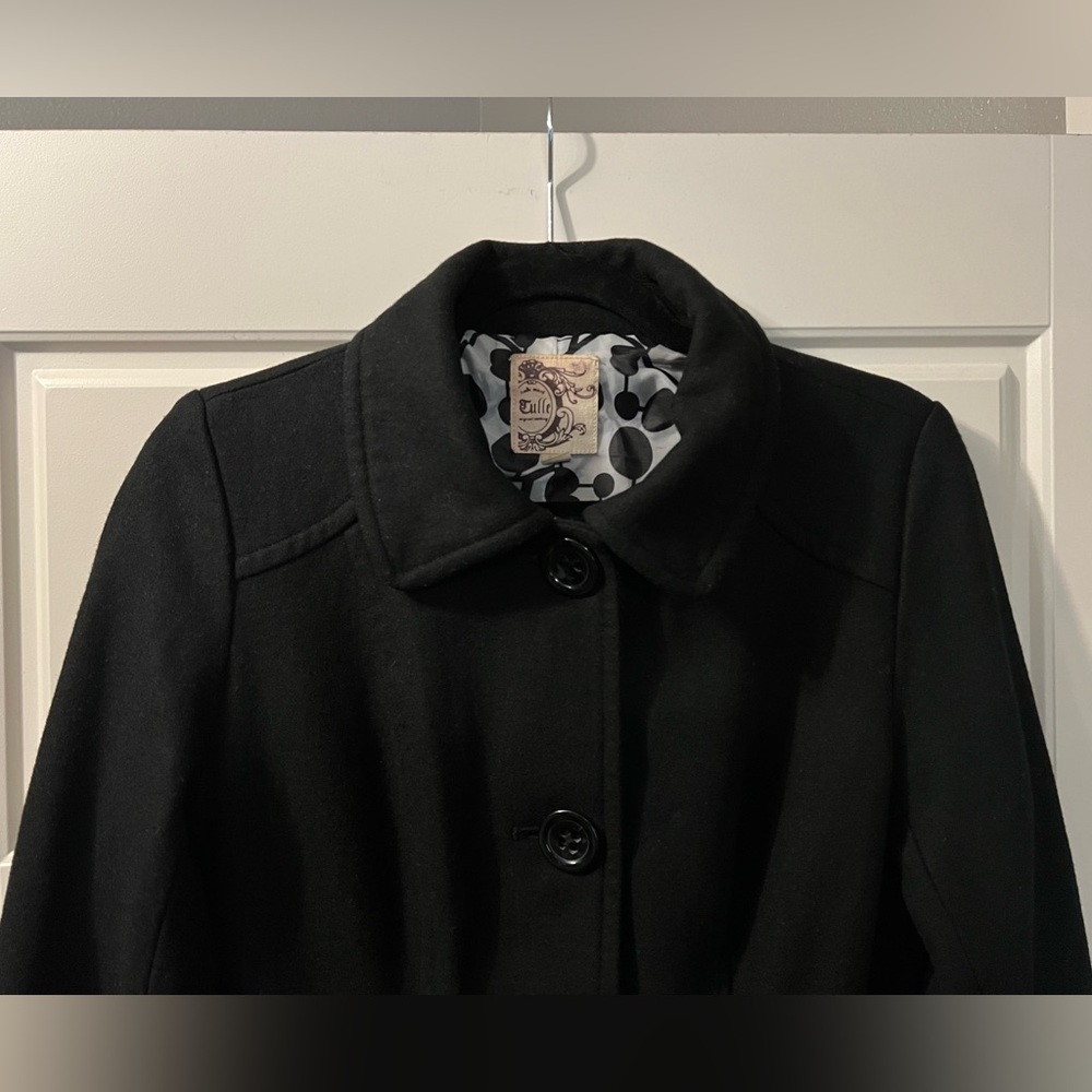 Tulle Women’s Long Wool Peacoat - Picture 2 of 12